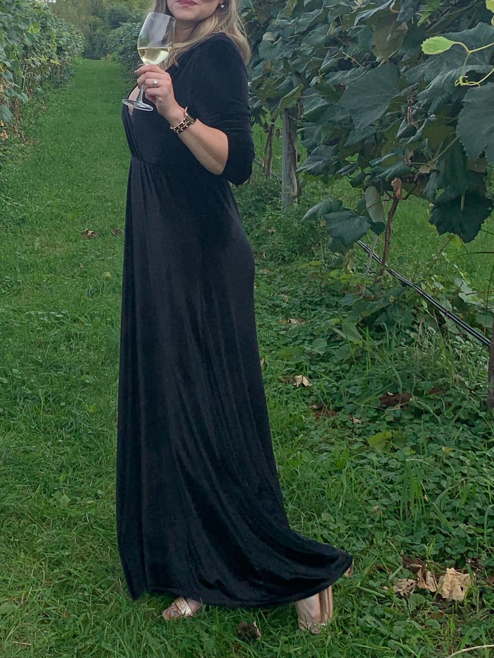 Baltic Born Black Velvet Maxi Dress